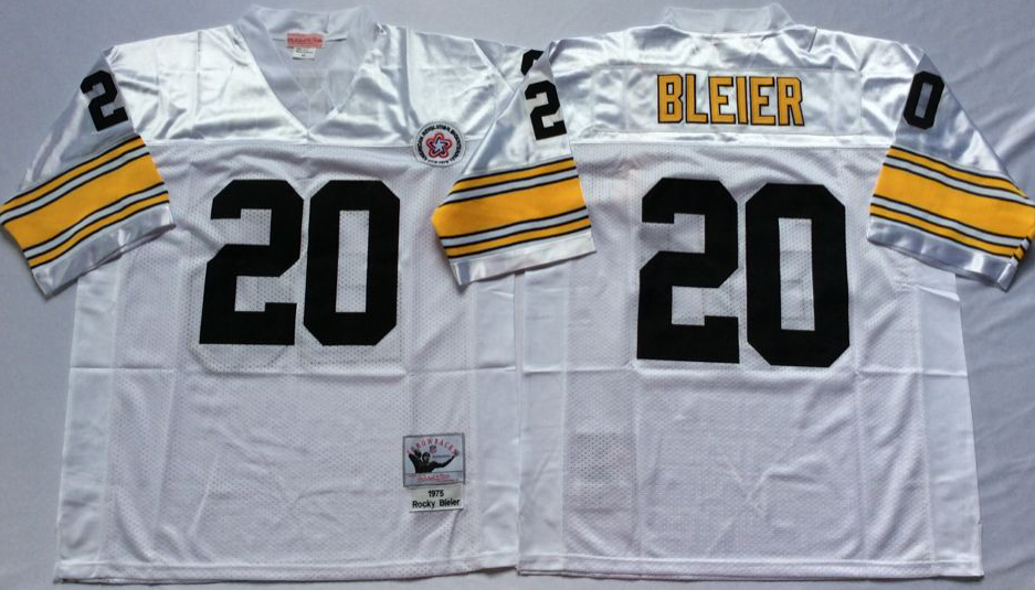 Men NFL Pittsburgh Steelers 20 Bleier white Mitchell Ness jerseys